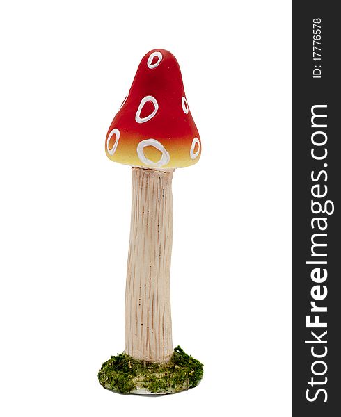 Red poison mushroom close up studio shoot