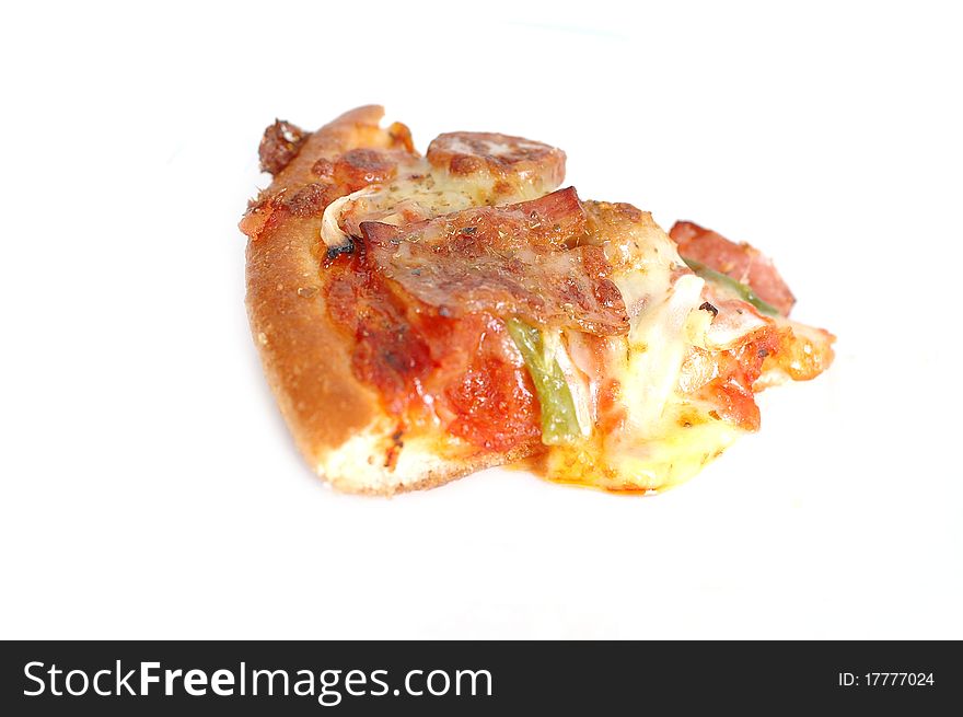 A pizza on white background