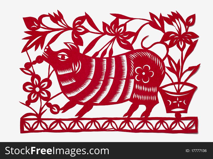 Paper-cut Art Of A Pig