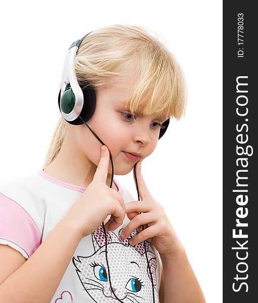 Little Girl In Headphones