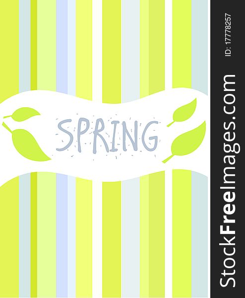 Spring striped blue and green  card. Spring striped blue and green  card