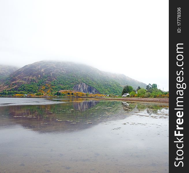 A cloudy morning at scotlands loch etive. A cloudy morning at scotlands loch etive