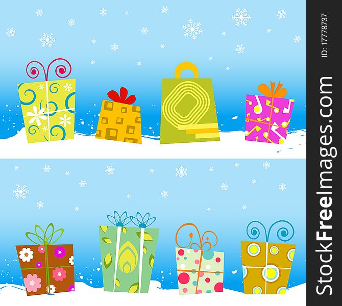 vector set of gift box background. vector set of gift box background