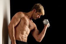 Young Man Lifting Weights Royalty Free Stock Image Young Man Lifting Weights Royalty Free Stock Image