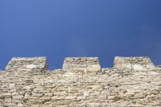 Merlons Of An Old Fortress Wall Royalty Free Stock Image Merlons Of An Old Fortress Wall Royalty Free Stock Image