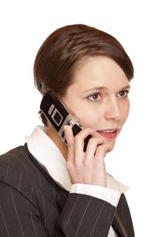 Business Woman Talks On The Telephone Stock Photography Business Woman Talks On The Telephone Stock Photography