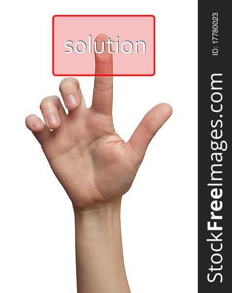 Finger choice Solution button isolated
