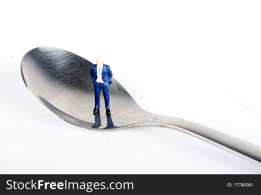 Mano on the tea spoon. Mano on the tea spoon