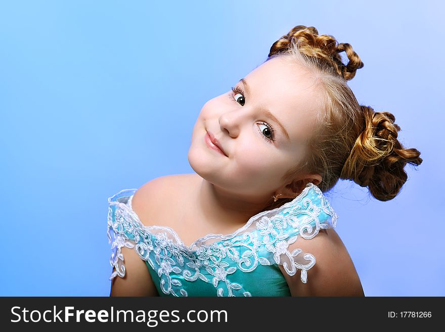 Beautiful little girl in princess dress. Beautiful little girl in princess dress.