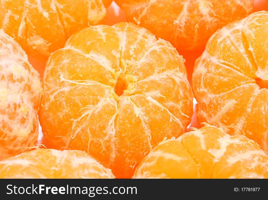 Tasty orange tangerines without rind