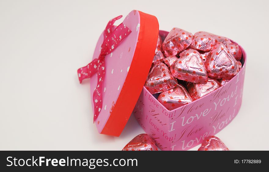 Hearth shape chocolates in a valentines day. Hearth shape chocolates in a valentines day