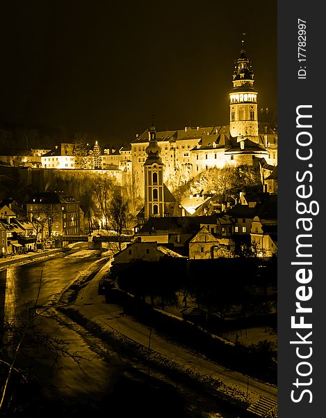 View at Cesky Krumlov, city protected by UNESCO.