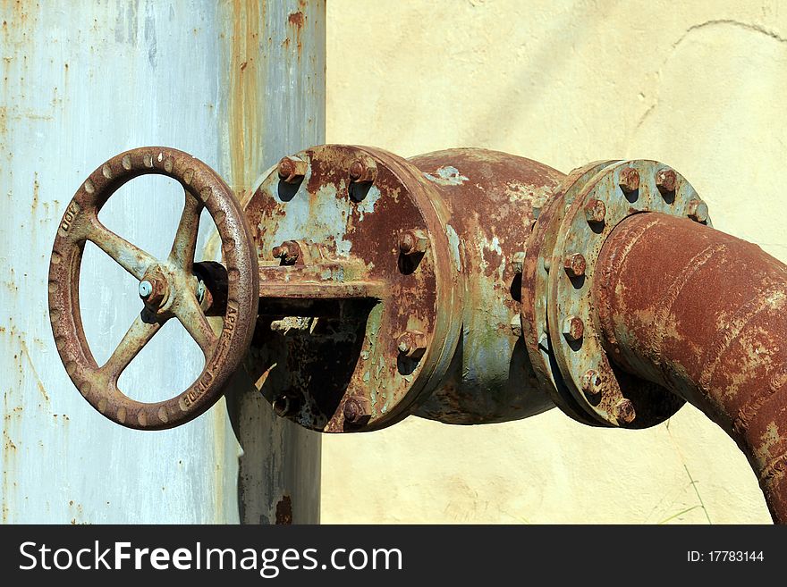 Abandoned rusty minig device on Castelvecchio. Abandoned rusty minig device on Castelvecchio