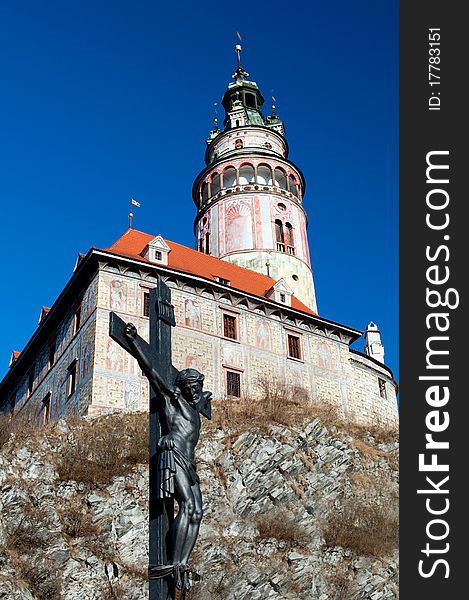 Castle Tower In Cesky Krumlov