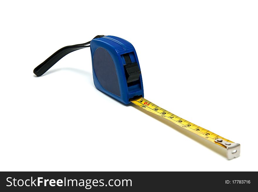 MEASURING TAPE blue on a white background