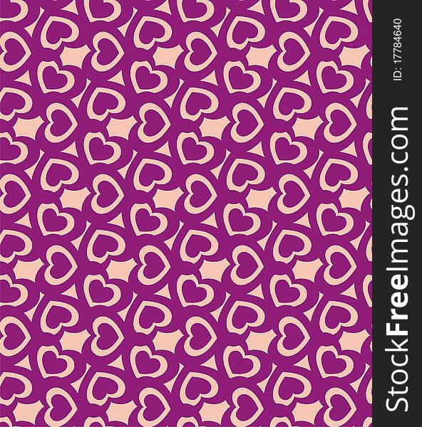 Texture of violet hearts on pink background. Vector illustration. Texture of violet hearts on pink background. Vector illustration
