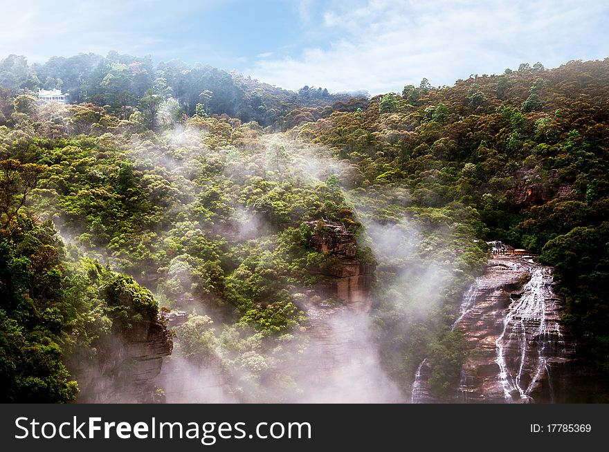 Enhanced photograph of Wentworth Falls, in the Blue Mountains of New South Wales. Enhanced photograph of Wentworth Falls, in the Blue Mountains of New South Wales.