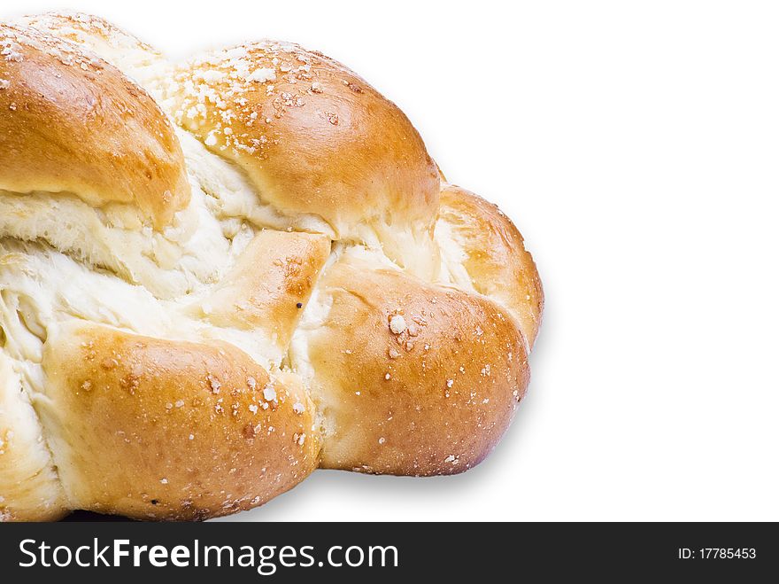 Fresh sweet roll isolated over white background