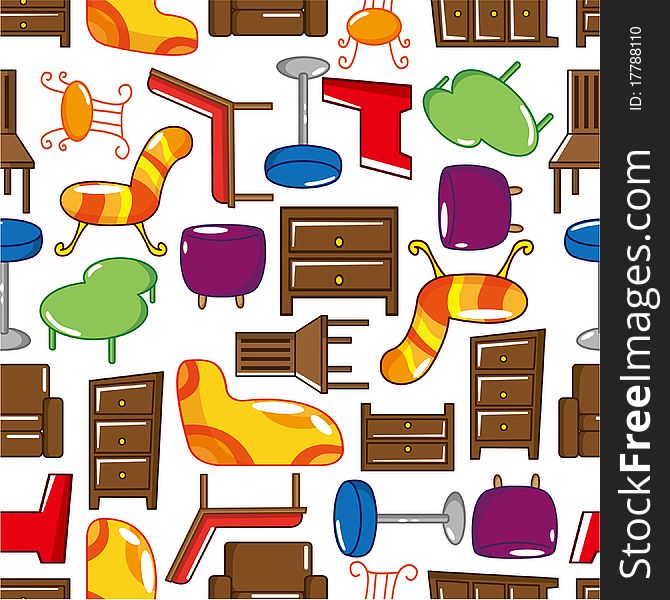 Seamless Furniture pattern,vector drawing