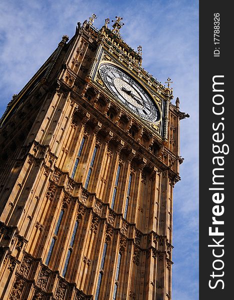 Big Ben Clock Tower, Westminster London England. Big Ben Clock Tower, Westminster London England