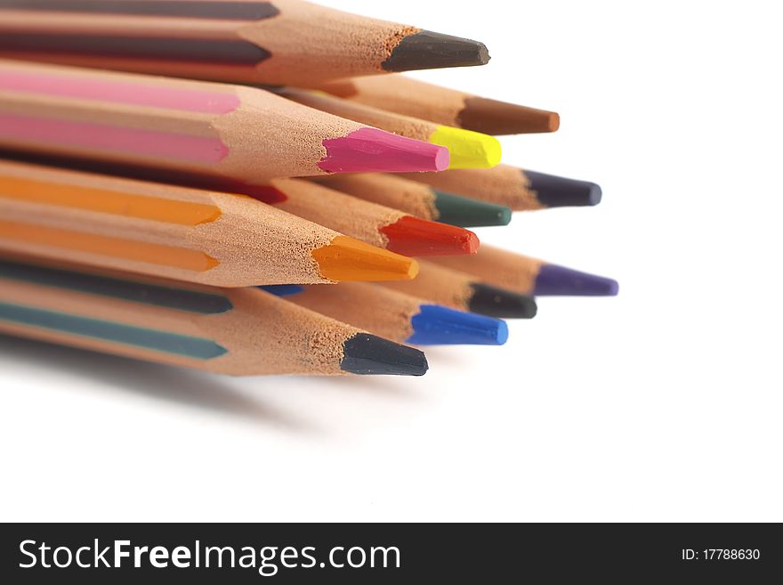 A group of color pencils