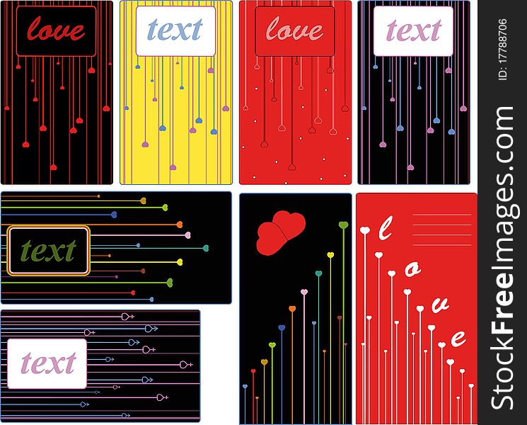Group of 8 gift cards, with valentine's day design. Group of 8 gift cards, with valentine's day design.