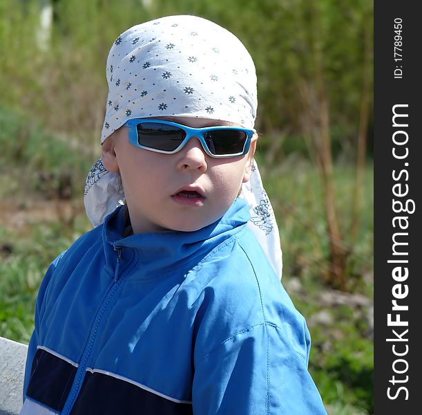 Portrait of a Boy in a bandana. Traveler