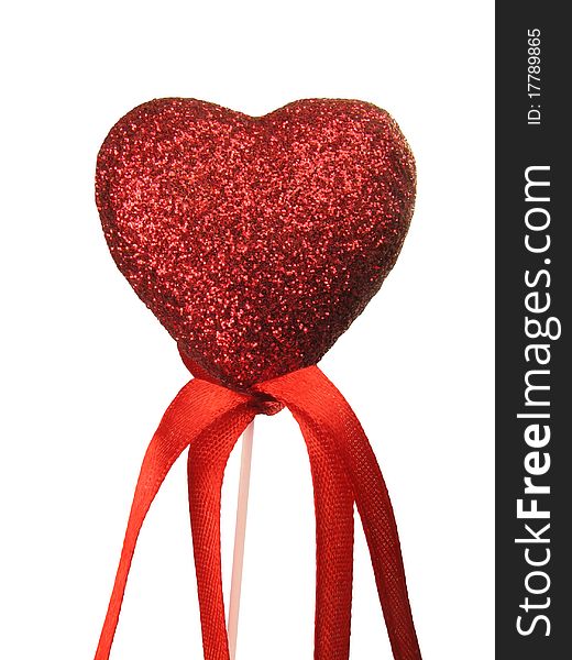 Souvenir heart on isolated white background