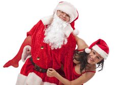 Santa Claus With Sexy Girl Royalty Free Stock Photos Santa Claus With Sexy Girl Royalty Free Stock Photos