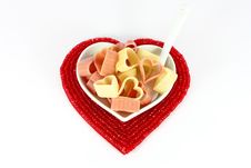 Pasta In Form Of Hearts Royalty Free Stock Image Pasta In Form Of Hearts Royalty Free Stock Image