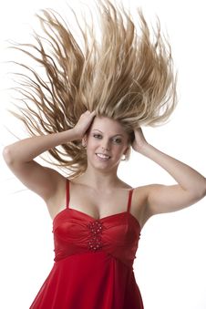 Beautiful Blonde Teenage Girl With Flying Hair Royalty Free Stock Photography Beautiful Blonde Teenage Girl With Flying Hair Royalty Free Stock Photography