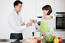 Happy Couple Toasting With Glass Of Wine Stock Photo Happy Couple Toasting With Glass Of Wine Stock Photo