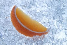 Orange Slice In Ice Royalty Free Stock Images
