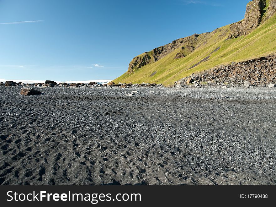 Beach of the pipe organ at Vik in Iceland. Beach of the pipe organ at Vik in Iceland