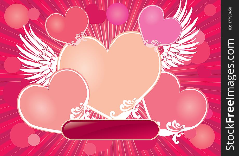 Hearts background with place for caption (Basic CMYK)
