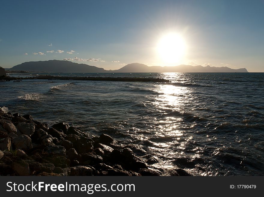 Sunset on the promontory of San Vito Lo Capo. Sunset on the promontory of San Vito Lo Capo