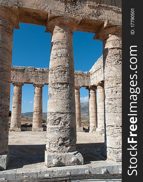 Ruins of the Temple of Segesta in Sicily