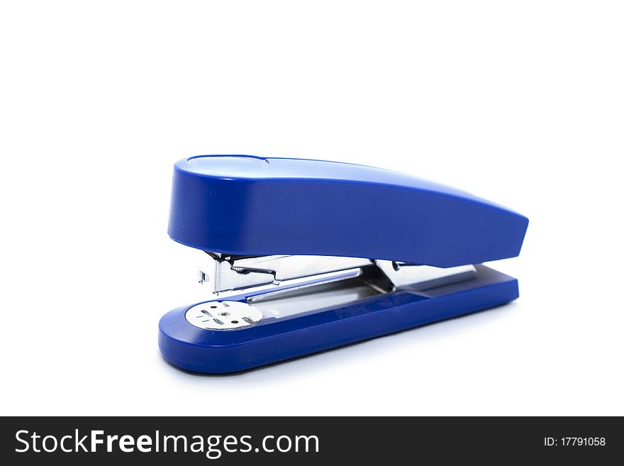 Blue stapler isolated over a white background