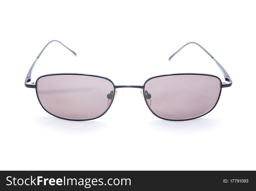 Beautiful and modern sunglasses on a white background