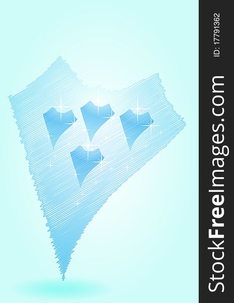 Snowy ice heart illustration with snowflakes. JPG and EPS format. Snowy ice heart illustration with snowflakes. JPG and EPS format