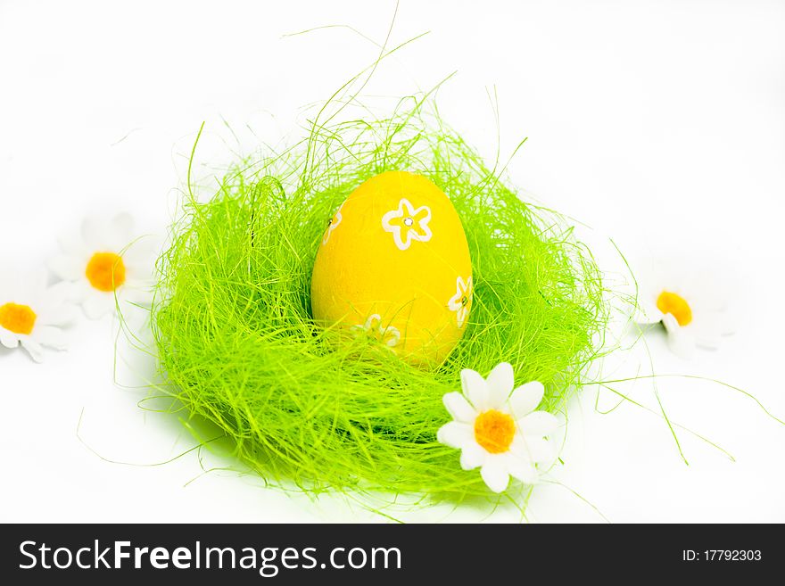 Easter eggs in a nest