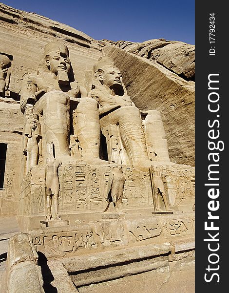 Abu Simbel Temple of King Ramses II, located in Eygpt