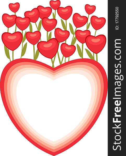 Valentine's Day card to the image of red hesrts. Valentine's Day card to the image of red hesrts.