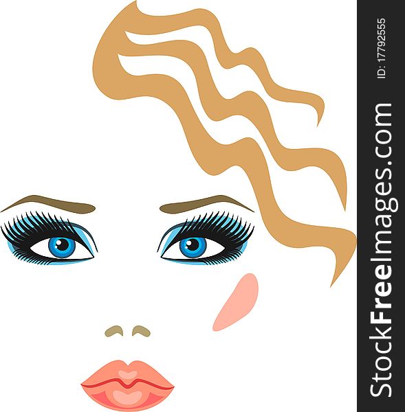 Sample makeup for Women's eyes blue