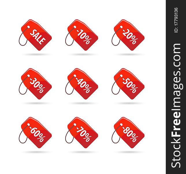 Set of realistic sale tags