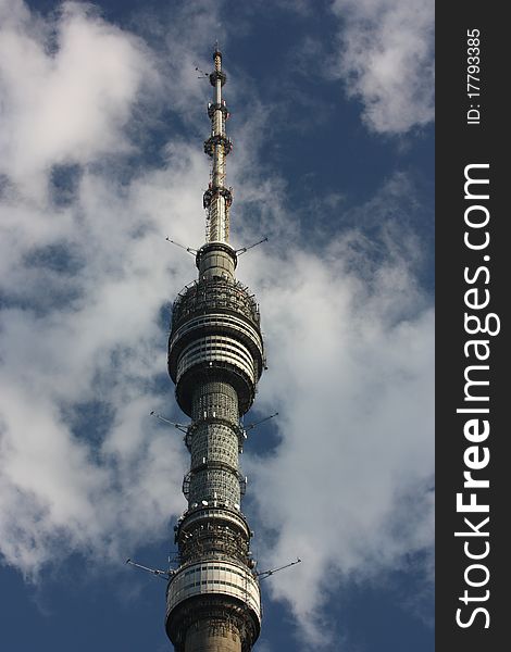 Russia, Moscow. Ostankino television tower.