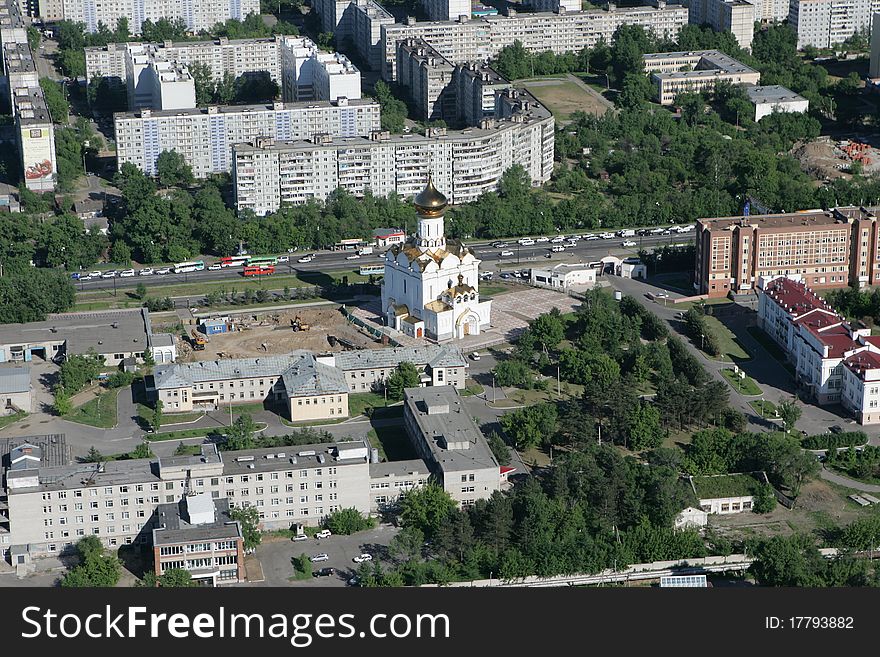 The City Of Khabarovsk A Kind From The Helicopte