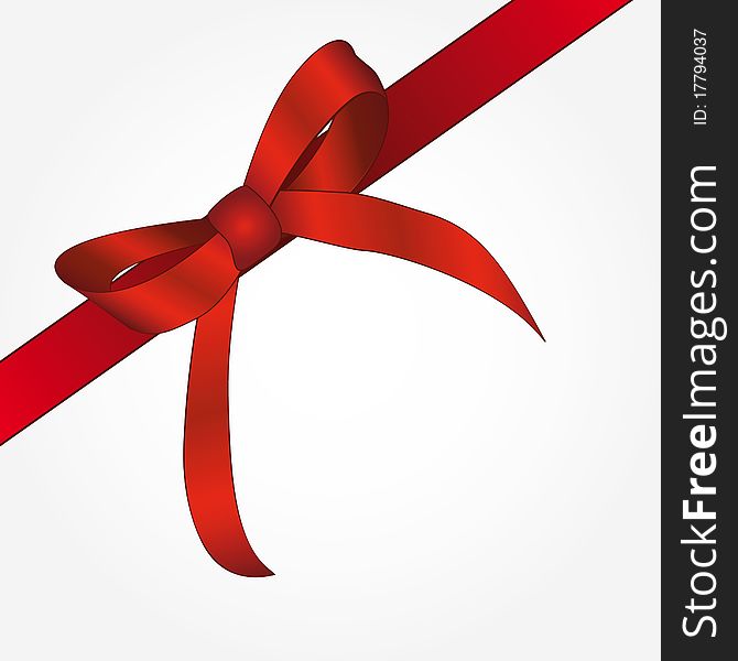 Red ribbon for a festive gift