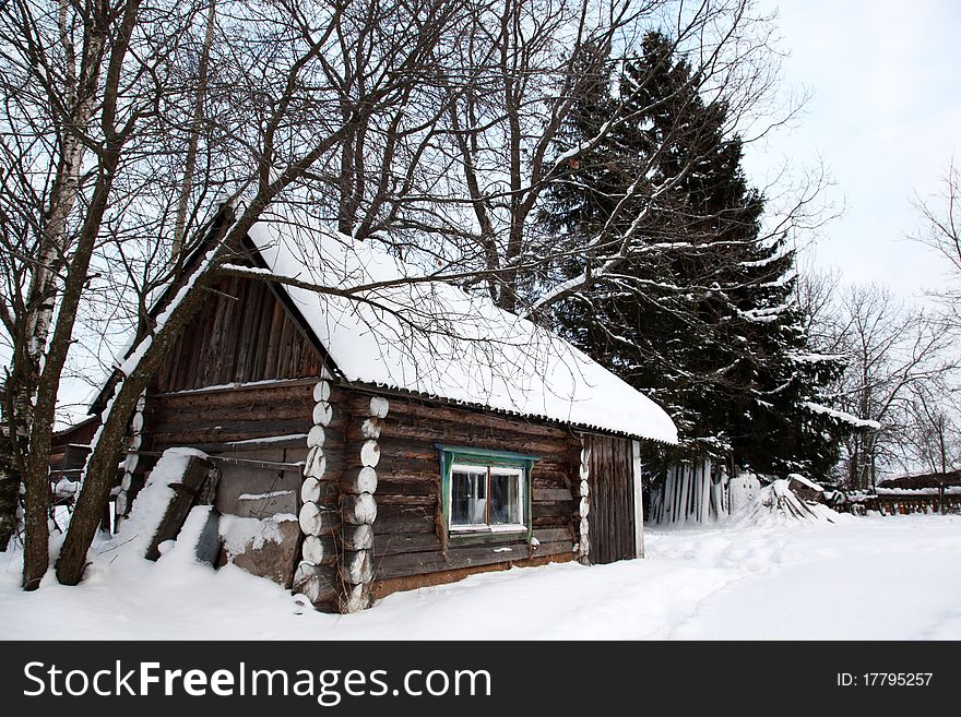 House in winter covered with snow, North  Europe. House in winter covered with snow, North  Europe