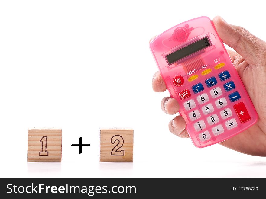 Basic Math Concept Image ( 1 Plus 2 is 3 )